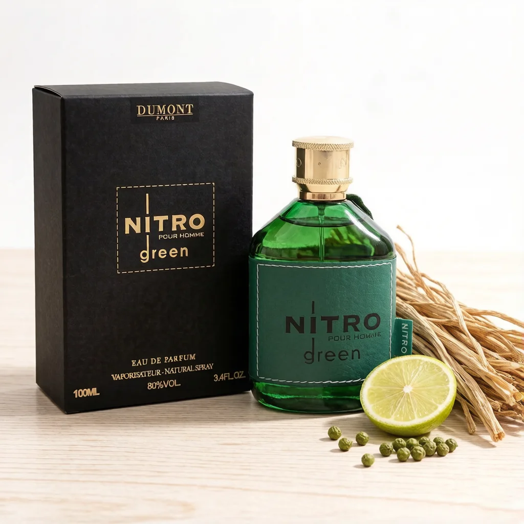 

Dumont Nitro Green Pour Homme EDP 100 мл, Стойкий древесно-пряный мужской парфюм, Элитный парижский аромат для повседневного использования и в подарок