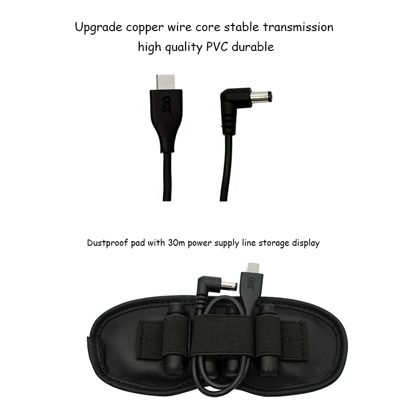 Cavo di alimentazione della batteria + scatola della batteria con Clip posteriore per occhiali DJI FPV Drone 30Cm/1TF