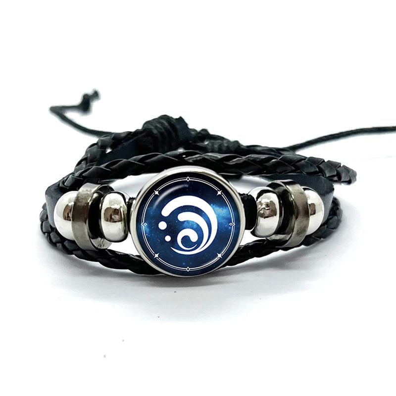 Genshin Impact Game Cosplay Prop Eye of God Water Wind Thunder Fire Rock Ice Element Purple Bracelet Bangle Jewelry Fans Gift