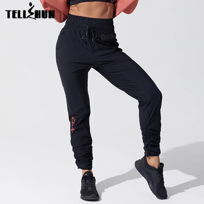 Dünne Kordel zug Jogger Boot Cut Hosen Sport Harems hose Frauen Yoga hosen schnell trocknen sportliche Fitness studio Laufen Übungs hose