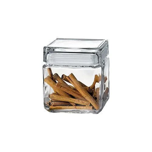 Pasabahce 98667 Landmark Square Glass Jar With Lid 750CC - 4 Pcs