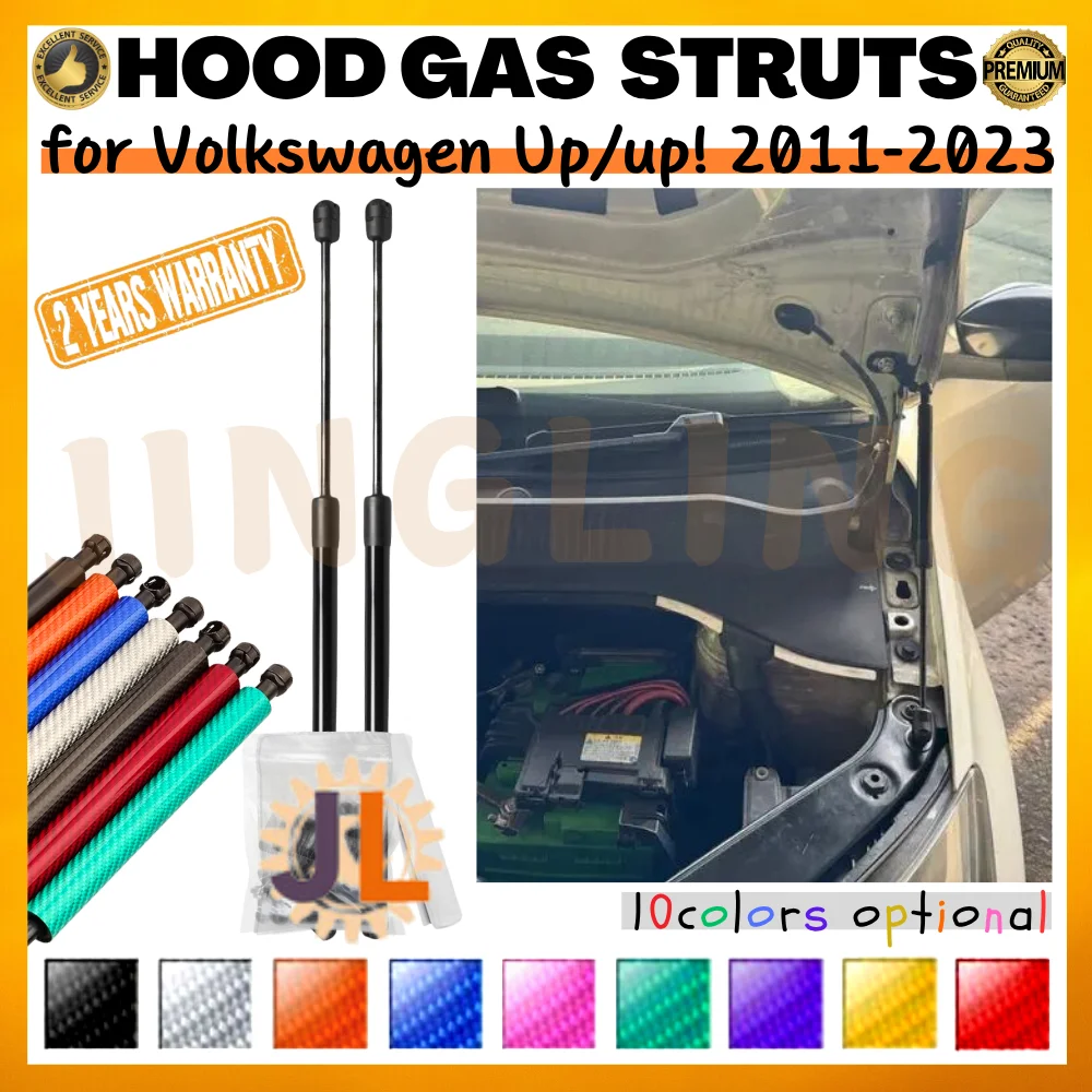 

Qty(2) Hood Struts for Volkswagen Up 2011-2023 for Skoda Citigo Front Bonnet Modify Gas Springs Shock Absorber Lift Supports