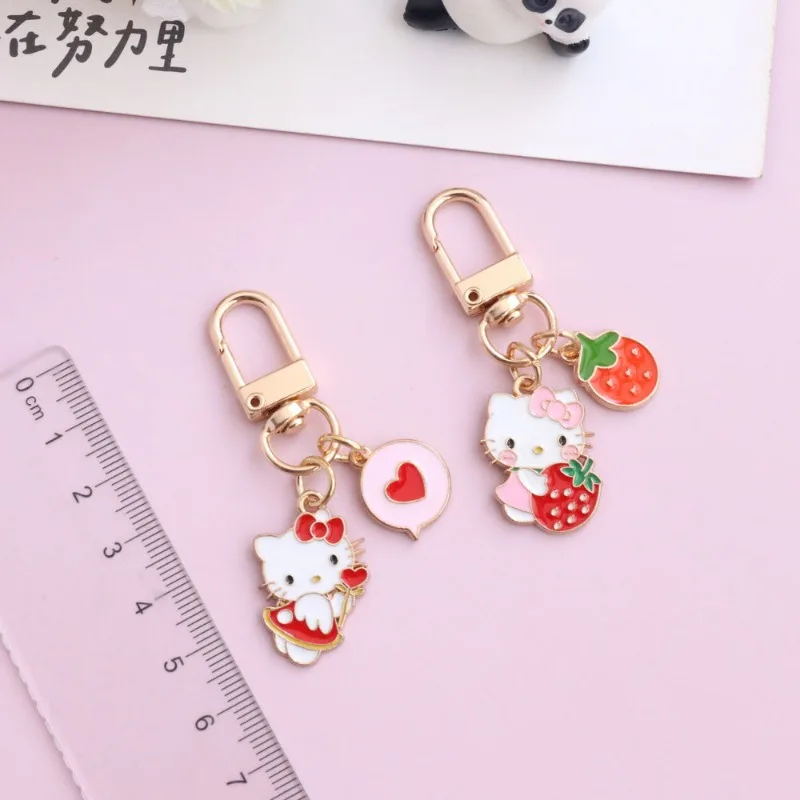 Sanrio Hello Kitty Sleutelhanger Schattige Cartoon Sleutelhangers Hanger Airpods Tas Rugzak Decoratie Voor Beste Vrienden Kinderen Geschenken