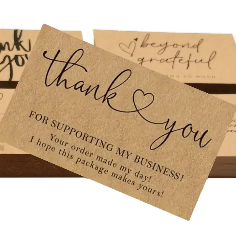 50Pcs Vintage Kraft Paper Thank You Cards Greeting Cards For Teacher's Day And Mother's Day To Express Gratitude