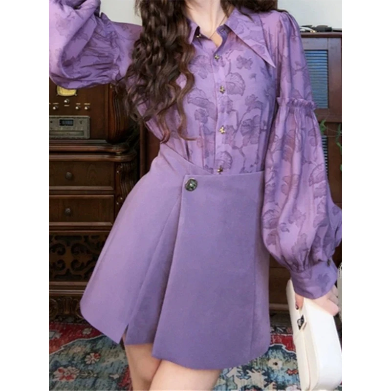 

Retro Hong Kong Sle irt Women's Loose Faionable Top Unique Spring New Women's Blouse Comfortable Breathable