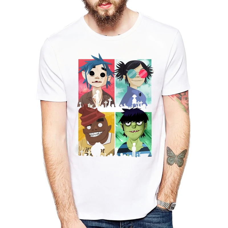 Summer Fashion 2019 New Camisetas Mujer Short-sleeved T shirt men Gorillaz Print T-shirts homme Tops Harajuku