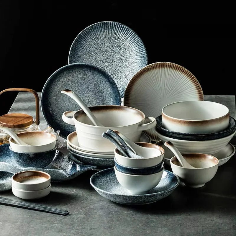 Luxury Kitchen Dinnerware Sets Gift Wedding Guests Catering Supplies Tableware Home Christmas Servies Set Compleet Dishes Set