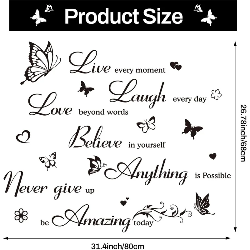 แรงบันดาลใจ Wall Decals คําคมสติ๊กเกอร์ติดผนังสร้างแรงบันดาลใจ Wall Art บวก Word ตกแต่งห้องนอนห้องนั่งเล่น