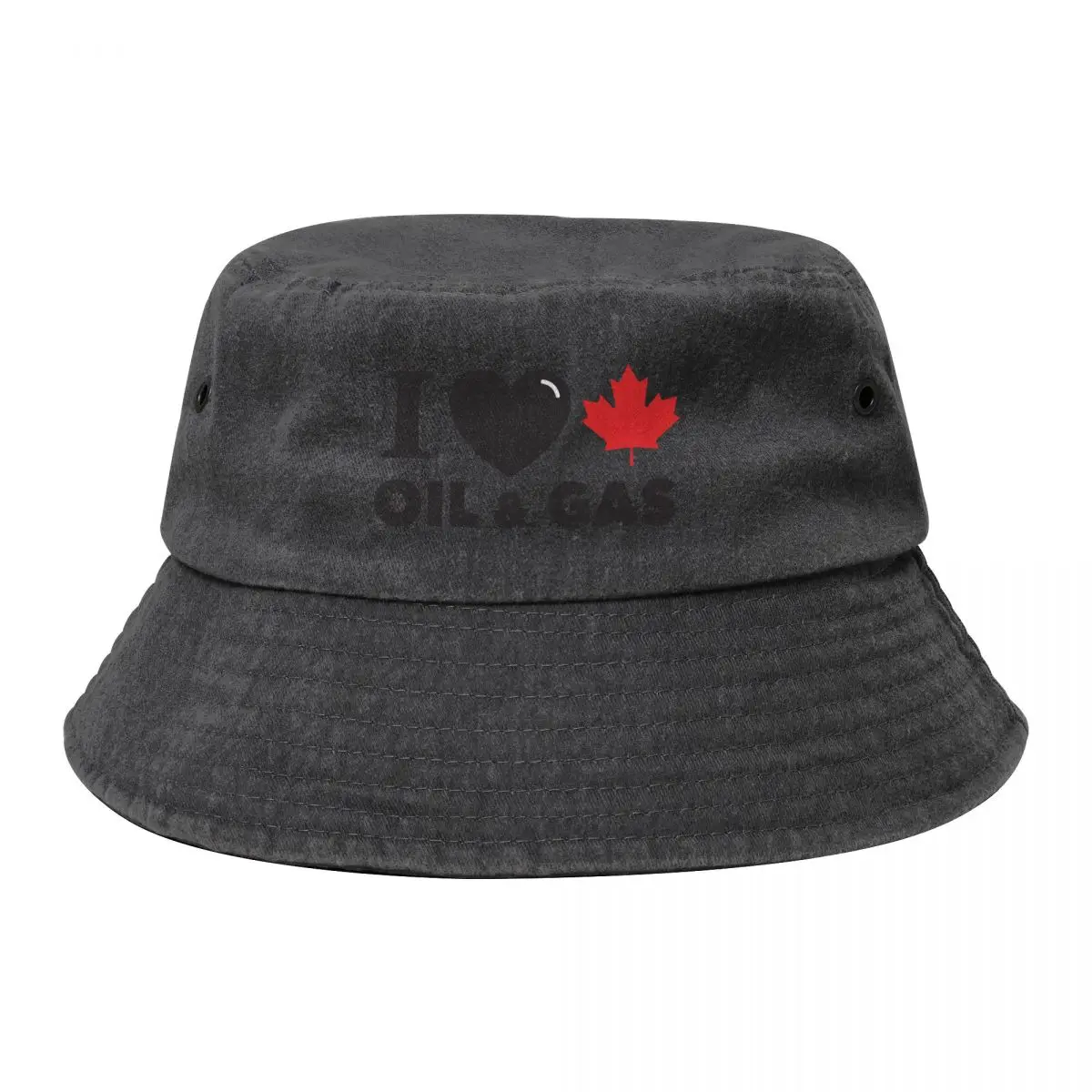 I Love Canadian Oil and Gas Red Heart and Maple Leaf Alberta Pipelines HD HIGH QUALITY ONLINE STORE Bucket Hat