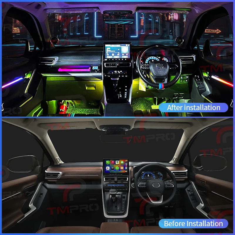 TMPRO 64 Colors LED Safety assistance systems Ambient Lighting For Toyota Innova 2023 Automotive Interior Decoration