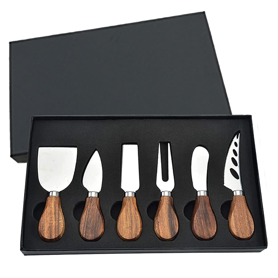  6-Piece Cheese Knives Set for Charcuterie Boards and Cutlery, Stainless Steel Cheese Knife Set Collection 