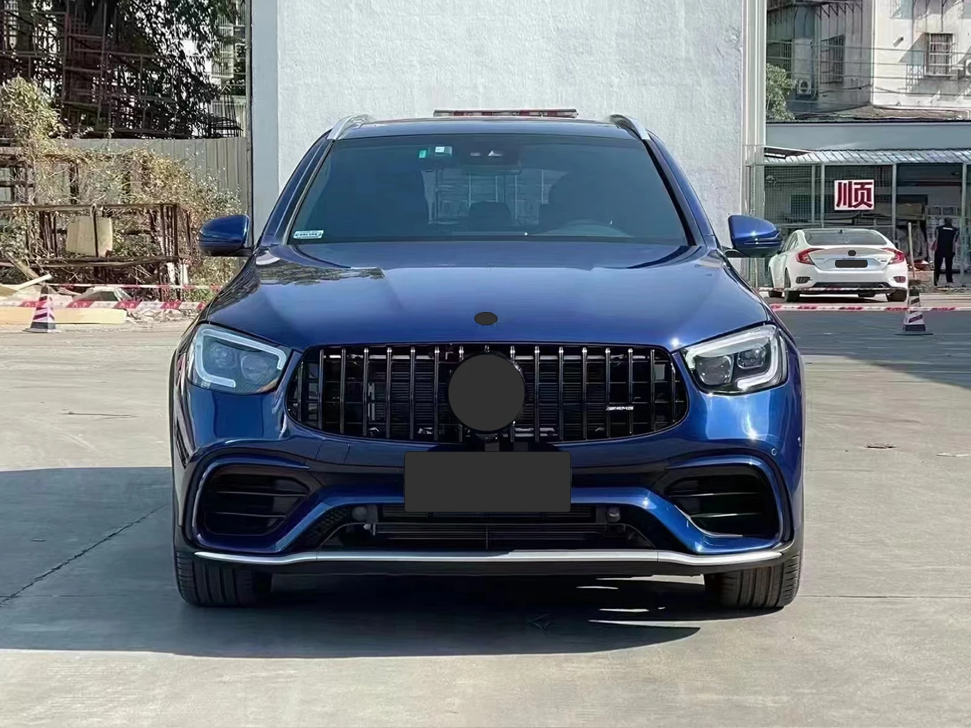 مجموعات الجسم لمرسيدس بنز GLC X253 2020-2022 ترقية إلى GLC63 2020-2022 PP ABS المصد الأمامي والخلفي Assy التنانير الجانبية