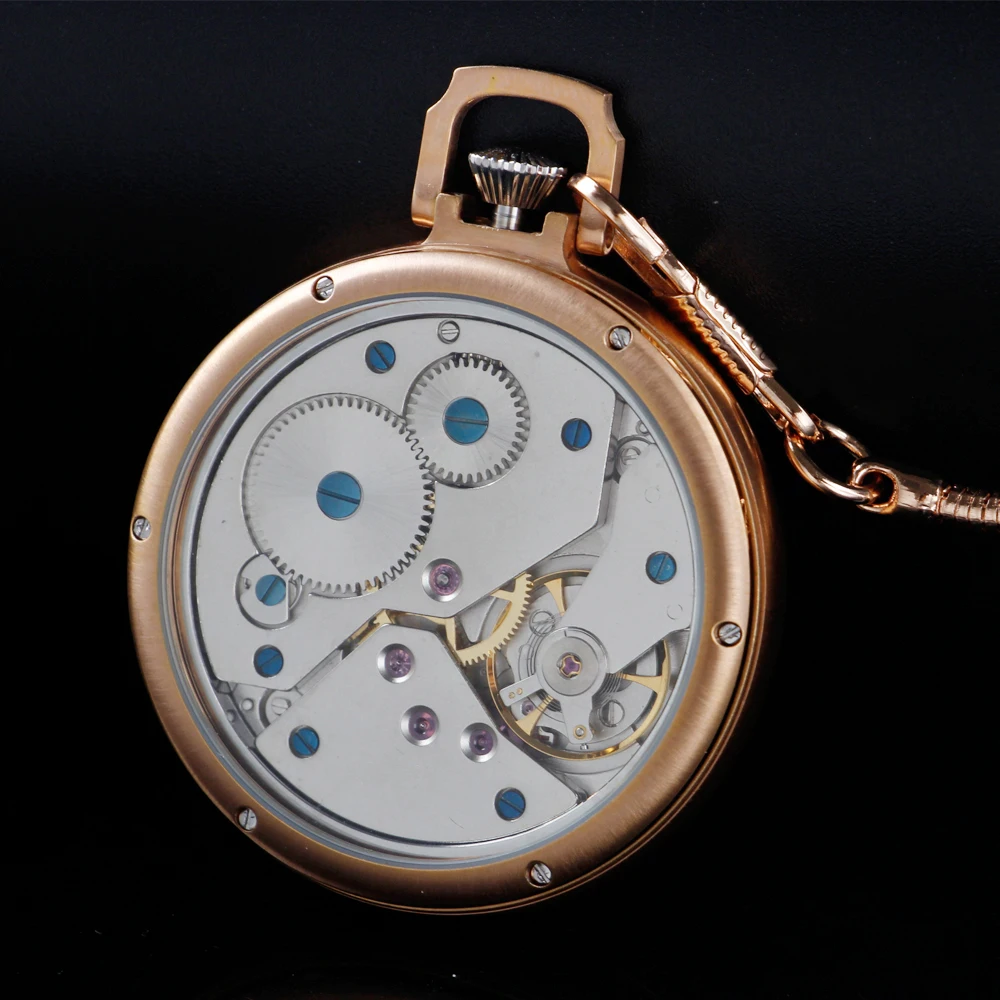 Luxury Gold Antique Pocket Watch Mechanical Wind Water Resistance Full Steel Pocket Fob Watch Christmas Birthday Collection Gift