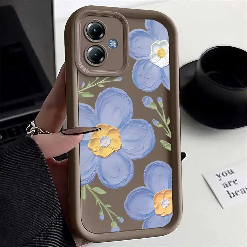 G14 Oil Painting Flowers Sky Eye Ladder Phone Case For Motorola Moto G14 Cover