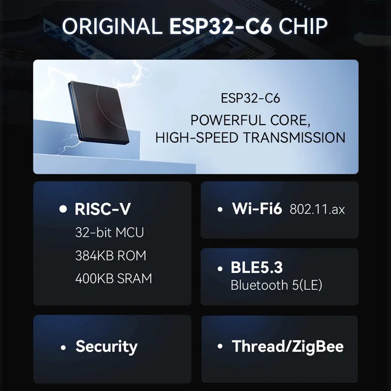 ESP32-C6 Modulo WiFi Bluetooth 2.4GHz EBYTE Serie ESP32 BLE5.3 WiFi6 Supporto AT Comando 20dBm IPEX/PCB Antenna Modulo SMD