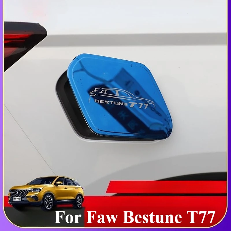 

For Faw Bestune T77 Stainless Black Silver Blue Trim Car Refueling Decor Cover Fuel Tank Cap Garnish Frame