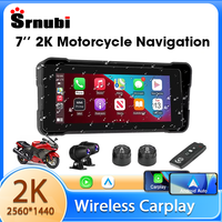 Srnubi 5/6.86 inch Motorcycle Navigation DVR 2K Lens IPX7 Waterproof Portable Wireless Carplay/Android Auto Bluetooth Monitor