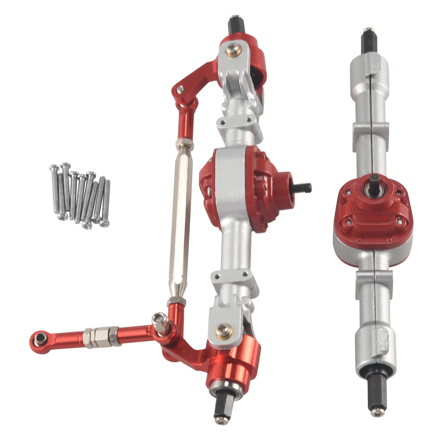 

A72I Передняя и задняя полная ось радиоуправляемого автомобиля для MN D90 D91 D96 D99S MN90 MN96 MN99 MN99S 1/12, детали для обновления радиоуправляемого автомобиля, серебристый