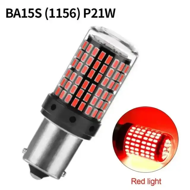 2x 1156/1157 144SMD BAU15S PY21W LED Richtingaanwijzer Achterlicht Lampen Canbus 12V