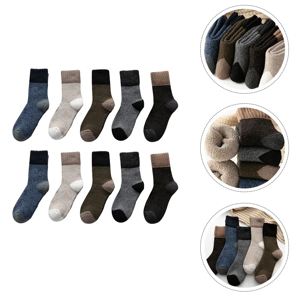 5 أزواج من الجوارب الشتوية للرجال دافئة وسميكة قابلة للتنفس للمشي لمسافات طويلة والرياضة والسفر في الهواء الطلق للجنسين #4
