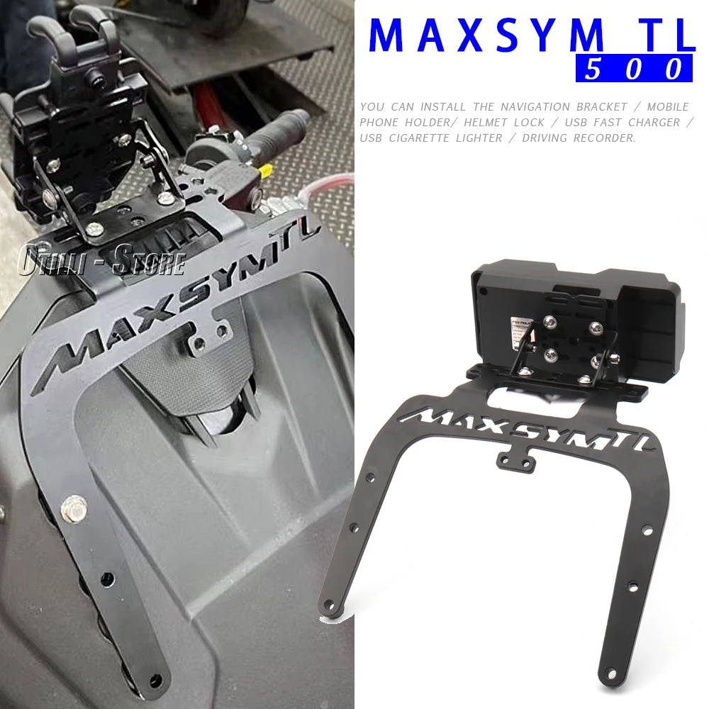 New Motorcycle Accessories  Maxsym TL 500 Black Phone Holder Stand GPS Mount Navigation Plate Bracket For SYM MAXSYM TL500