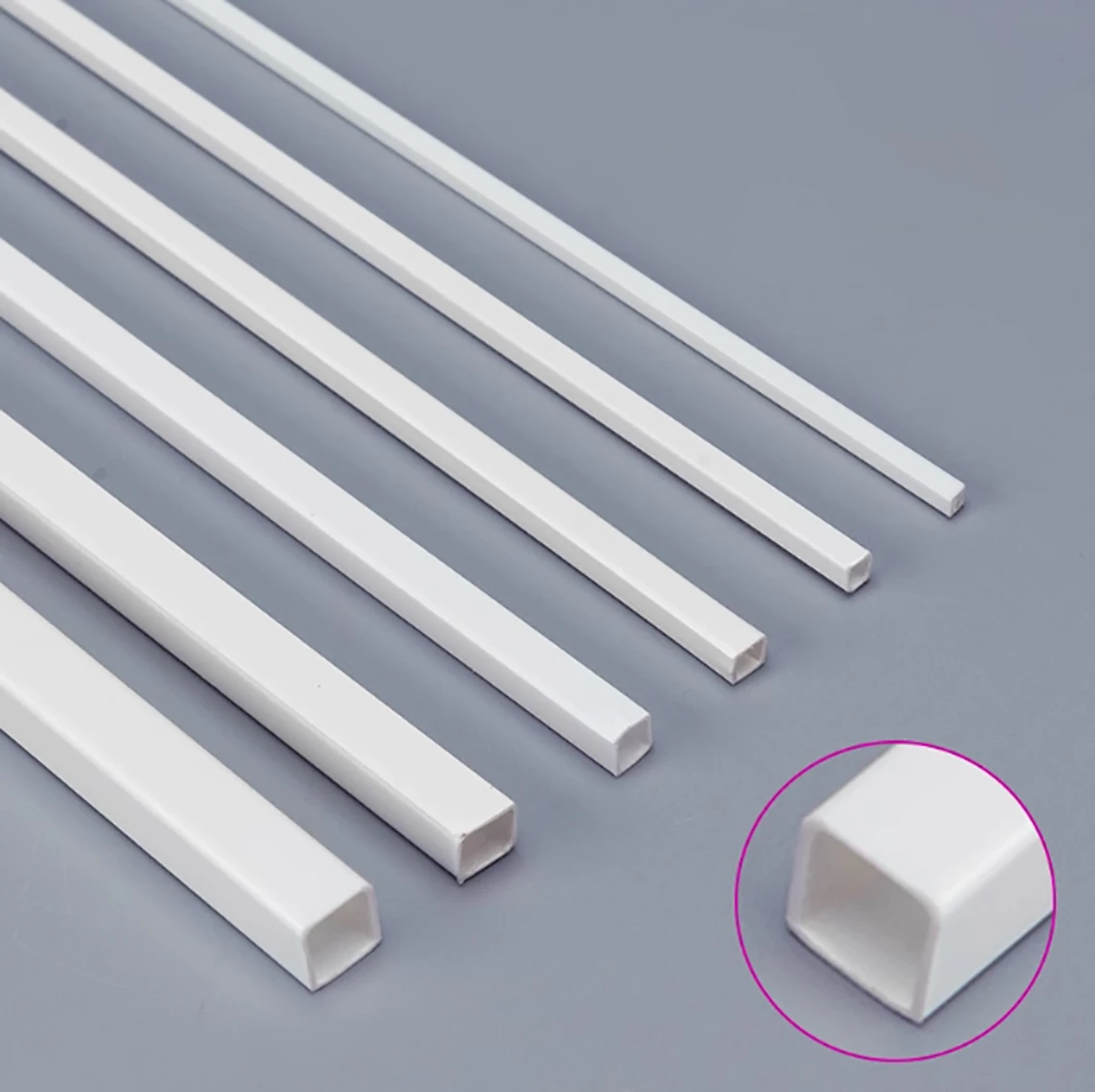 5-100pcs Length 250mm ABS Square Tube Plastic Hollow Tube 3*3/4*4/5*5/6*6mm DIY Handmade Sand Table Material Model Accessories