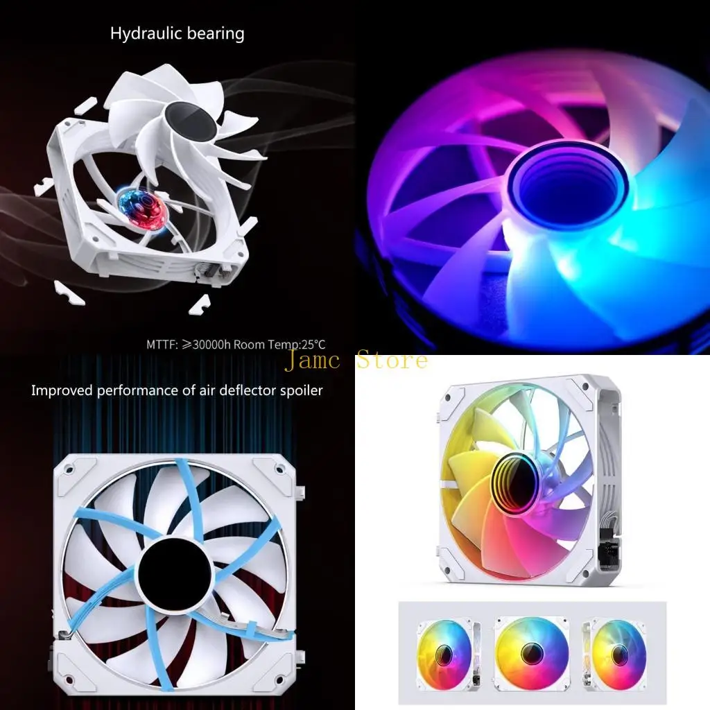 

LX0B ZG-120B/W 120 мм вентилятор ARGB корпус охлаждающий вентилятор настольный компьютер 5 В 3-контактный Sync PWM радиатор