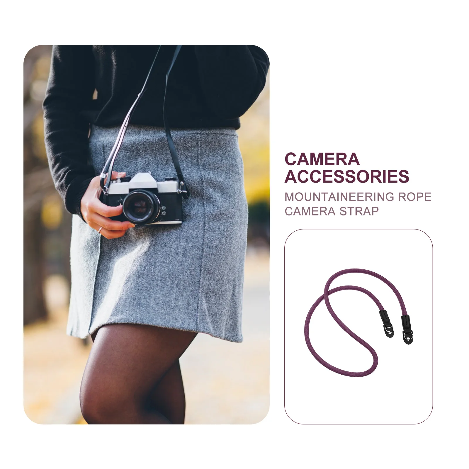 

Camera Strap Wide Shoulder Photographer Detachable Universal Purple Rope Professional Neck Strip