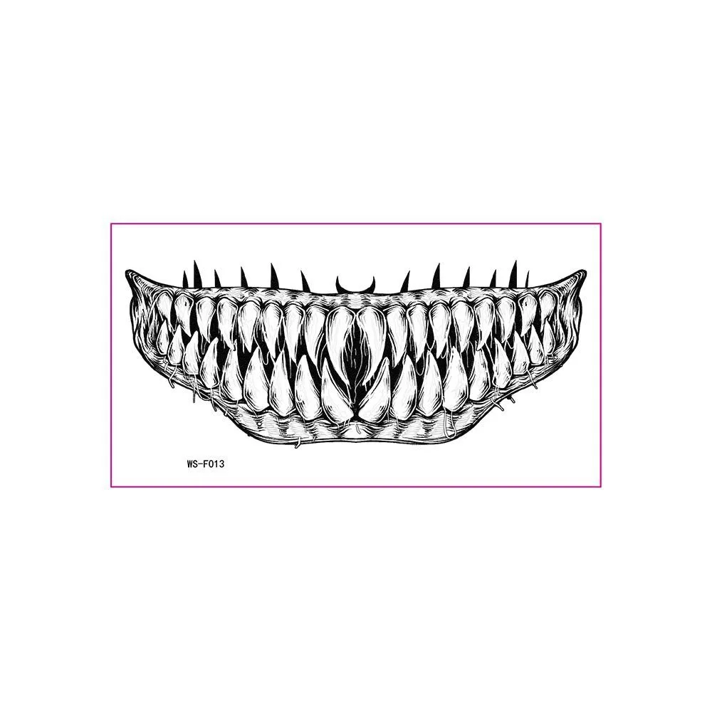 Waterproof Halloween Mouth Sticker Sweatproof Long-lasting Zombie Cosplay Props Punk Disposable Bloody Makeup Tattoo Sticker