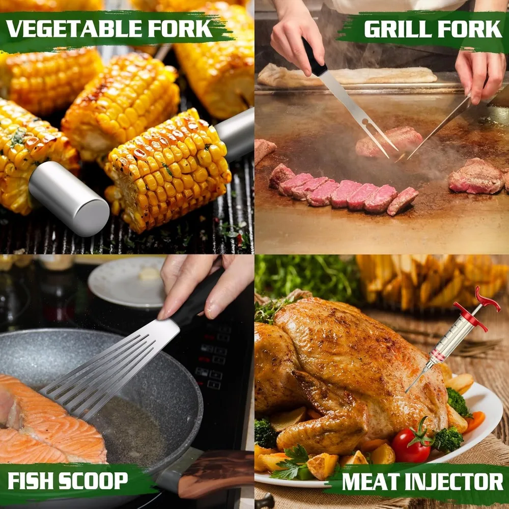 مجموعة ملحقات الشواية مكونة من 134 قطعة لشوايات بلاكستون - تتضمن قبة وضغط البرجر وأدوات للشواء في الهواء الطلق