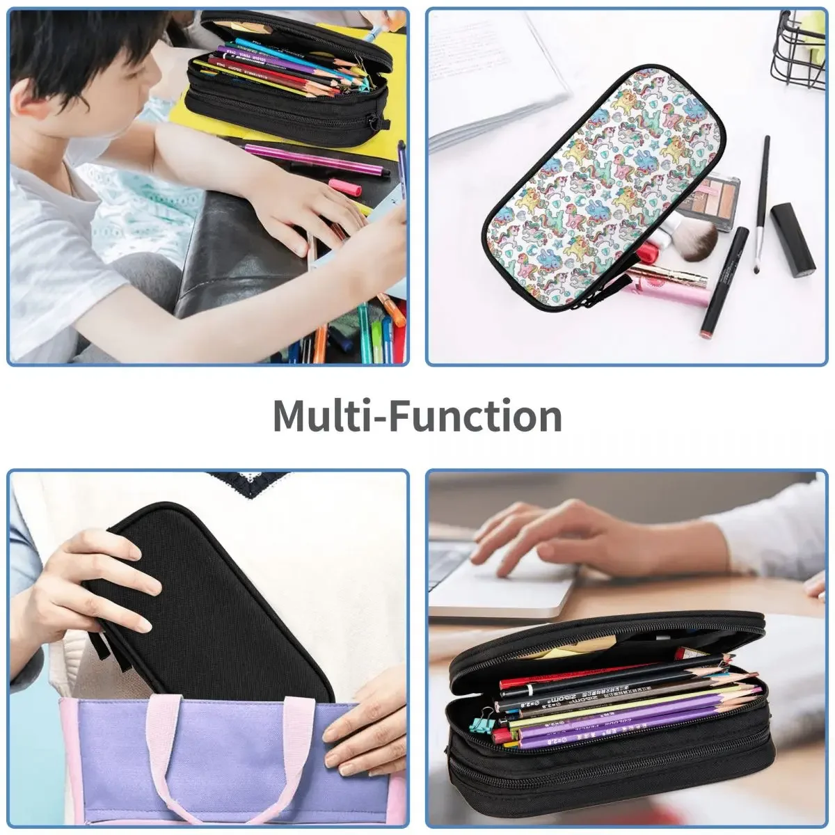 Rainbow Ponys G1 Pencil Cases Big Capacity Pen Bags Pen Box Pencil Pouch For Boys Girls Students Stationery School Office