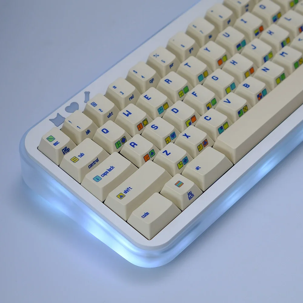 Original height side engraving sublimation C64R2 personality retro keycap mechanical keyboard 68/75/84/104