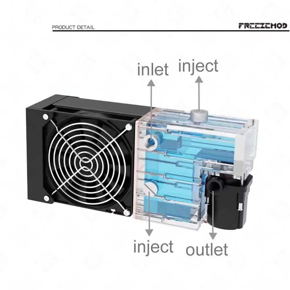 Imagem -02 - Módulo de Resfriamento Líquido Zemod Aio com Ventilador 2800rpm 120 mm Radiador de Cobre Alumínio 4m 9m Bomba de Cabeça Rosca g1 Slmz-t120