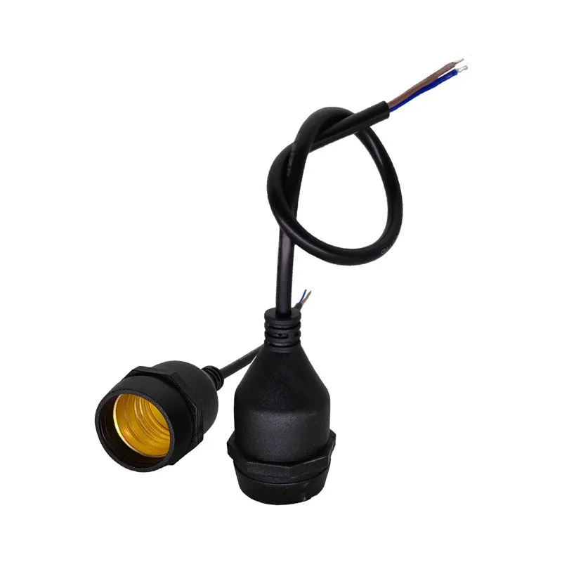 E27 Single Lamp Head Copper Core Bare Wire Lighting Lamp Holder Led Scrolling Lamp String Screw Socket Extension Strap C2