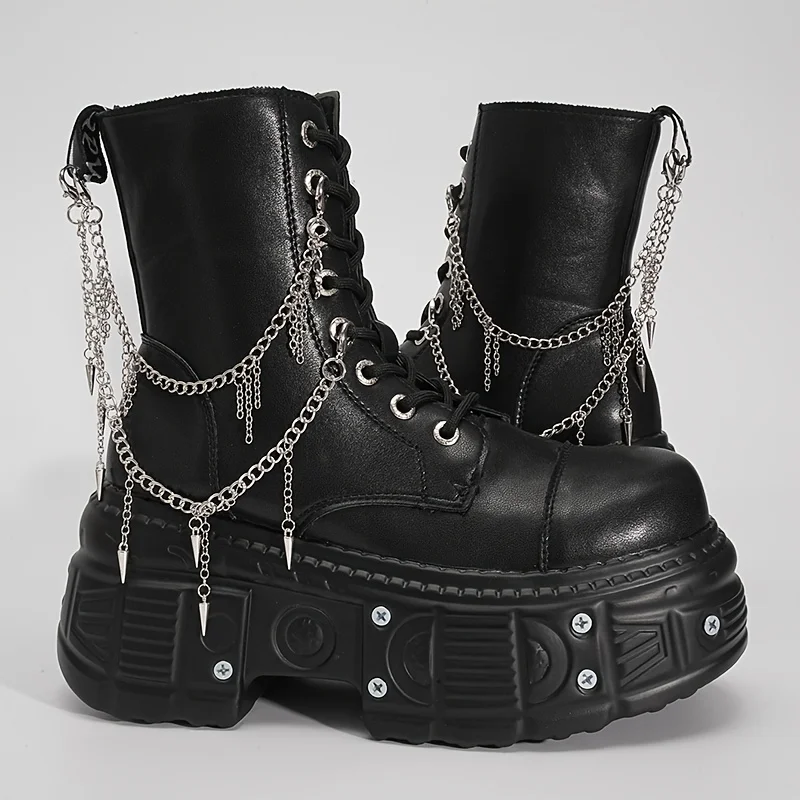 4Pcs Minimalist Punk Spike Multi-layer Shoe Decorations, Detachable Boot Chain, Unisex for Daily Wear, Halloween Party & Gifts