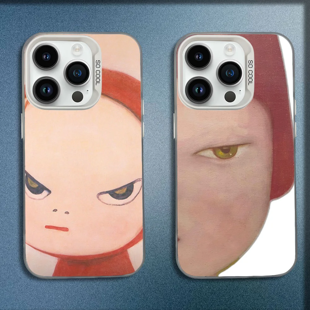 

Y-Yoshimoto Nara Girl ART Phone Case For iPhone 16,15,14,13,12,11,Mini,Pro,E,MAX White Candy Matte Shockproof Cover