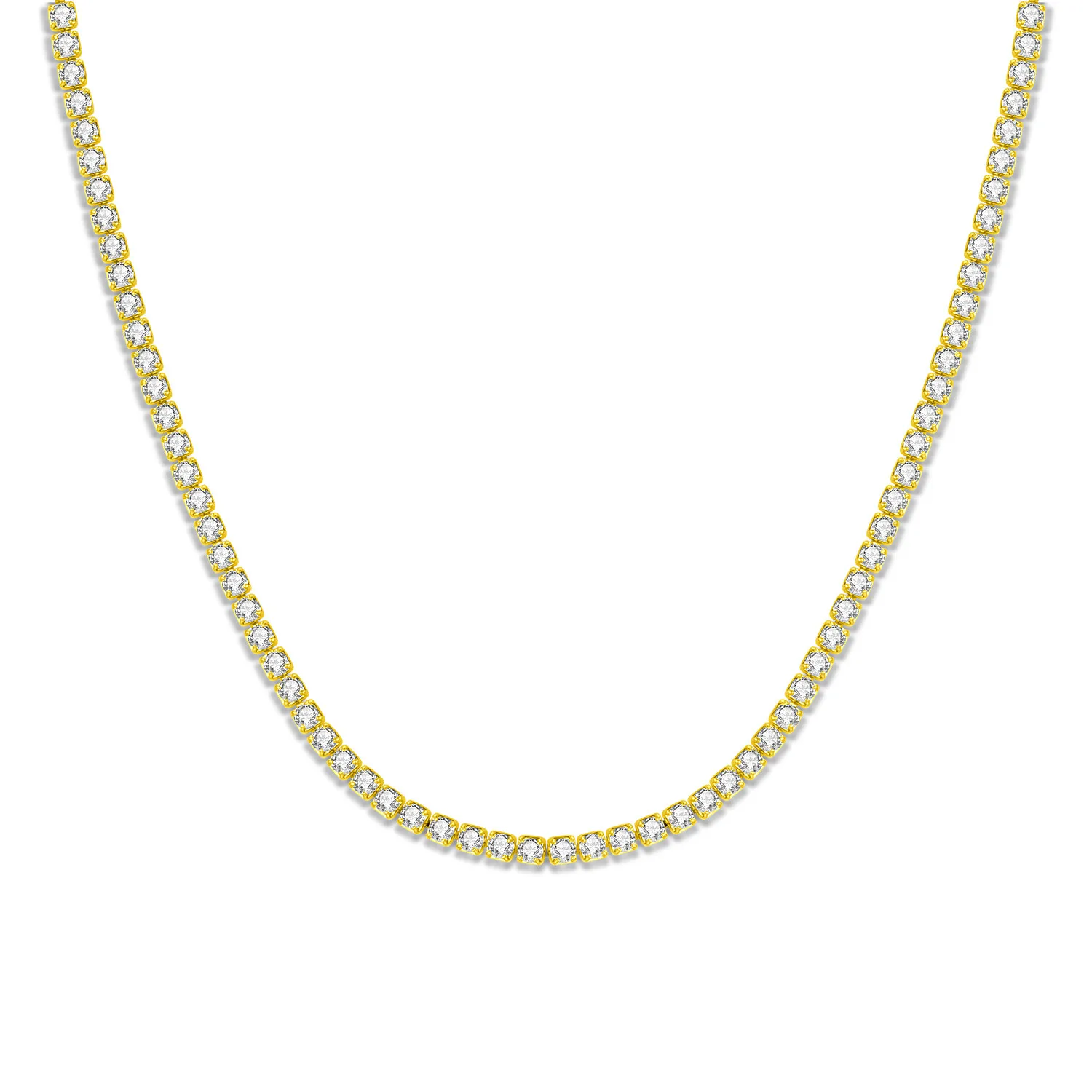 

PANPOKI 925 Sterling Silver Tennis Chain Necklace -3mm Necklace Pendant Necklace for Women Birthday Gifts Fashion Fine Jewelry