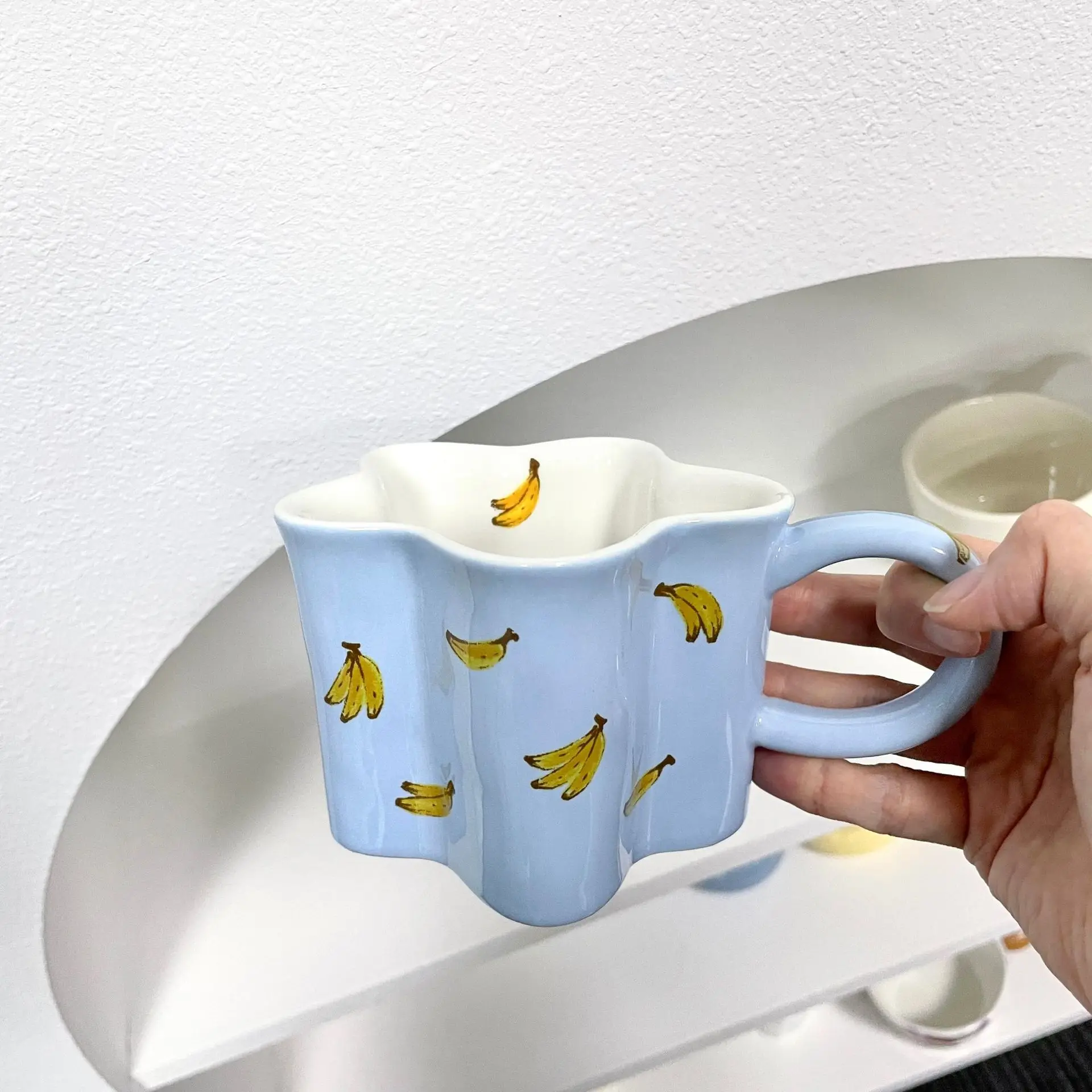 

Cute Banana Ceramic Mug, High-value Breakfast Milk Oat Mugs, Office Coffee Mug, Creative Birthday Gift Tea Cup,Couple Water Cups