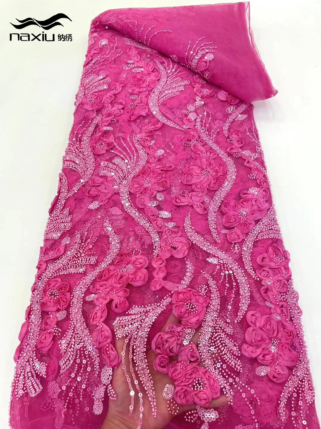 

Роскошная кружевная ткань Madison с блестками, 2024, высокое качество, французская африканская сетчатая кружевная ткань с бисером, нигерийская ткань с вышивкой для платья