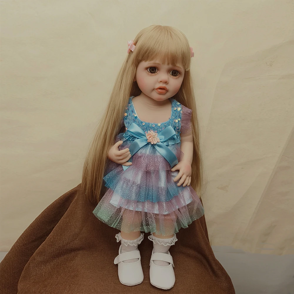 Reborn Baby Doll Betty 55CM 22Inch Full Silicone Vinyl Lifelike Girl Cute Princess Toddler Bebe Birthday Christmas Gift