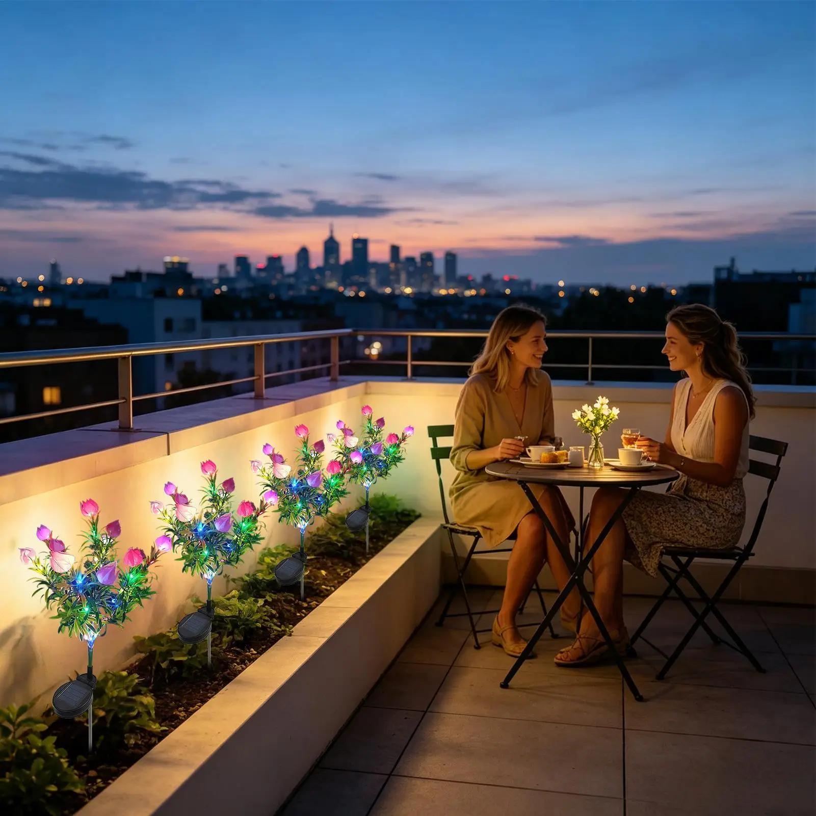 Decorative Solar Lights Realistic Gardenia Decorative Solar Decorative Lights Outdoor For Patio Garden Balcony Flower Beds