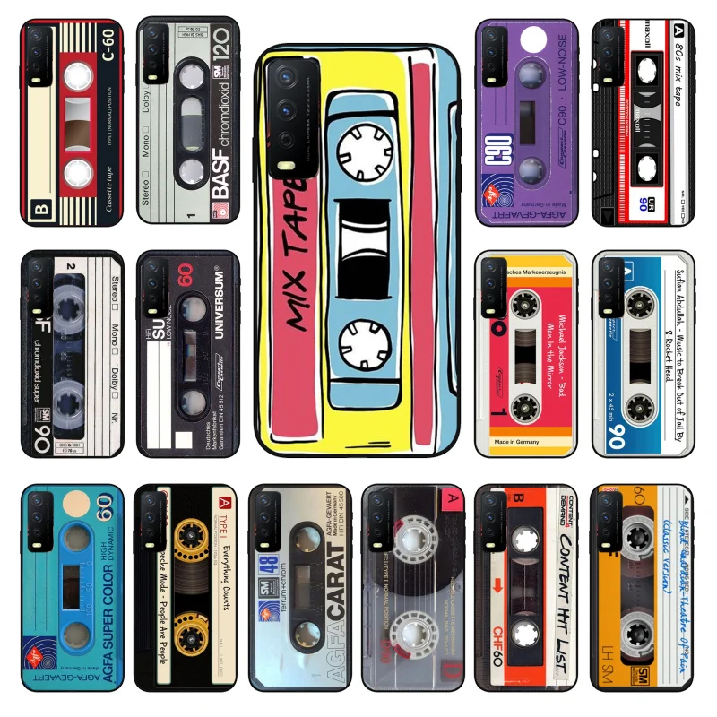 Vintage Cassette Tape Retro Phone Case For VIVO Y31 Y21 Y70 Y21S Y20 Y72 1907 Y12 Y11S Y53S Y33S Y55 Y76 Y51 Y15S Y01 Funda