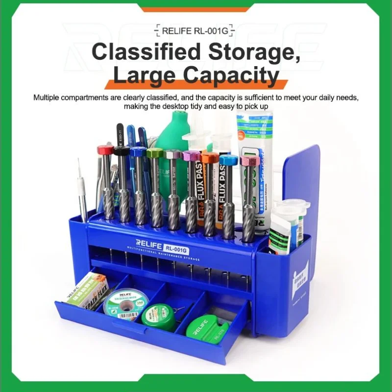 

RELIFE RL-001G Maintenance Tool Storage Box Large Capacity Strong Durable Mobile Phone Repair Parts Collection Hand Tool Sorting