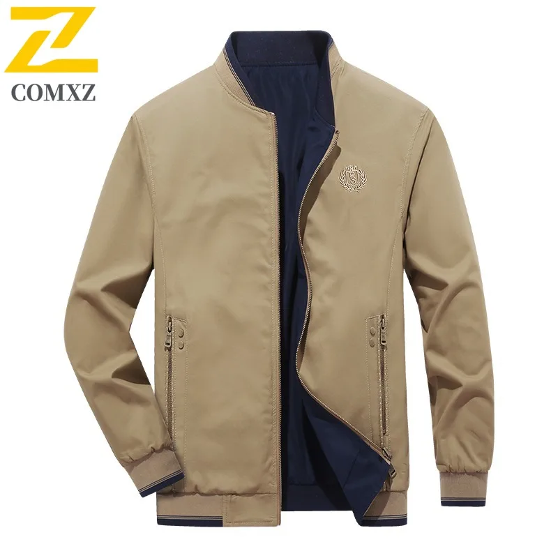 

COMXZ New Premium Jacket 2025 Middle Age Casual Stand Collar Business Leisure Comfortable Outerwear High Quality Autumn Clothing