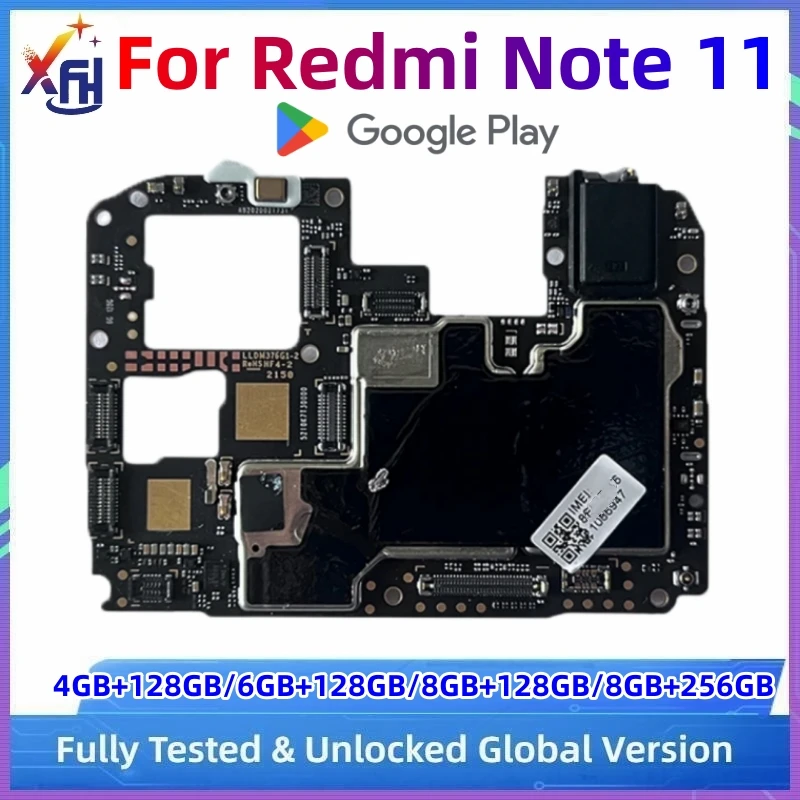 Motherboards for Redmi Note 11 4G, Original Unlocked Mainboard, Global Version Logic Board, 128GB ROM