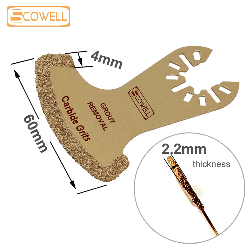 Imagem -02 - Lâmina de Serra Oscilante para Renovação Ferramentas Elétricas Multimaster Carboneto de Tungstênio Remoção de Argamassa Title Grinding 60 mm