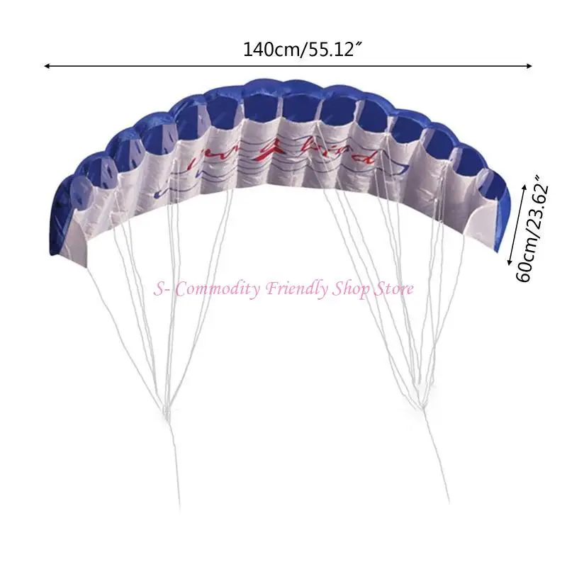 85AE Parachute Sport Kite Soft Stunt Kite Easy Flying for w/ 2 Winder Popular Summer Beach Activity Toy Parent-Child Party