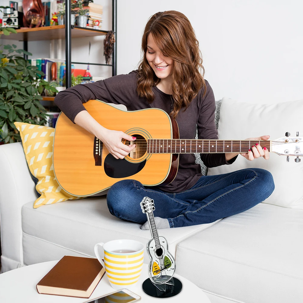 Acrylic Guitar Pick Holder Guitar Pick Display Stand Pick Storage Rack Guitar Accessories for Electric Bass Guitar Ukulele Lover