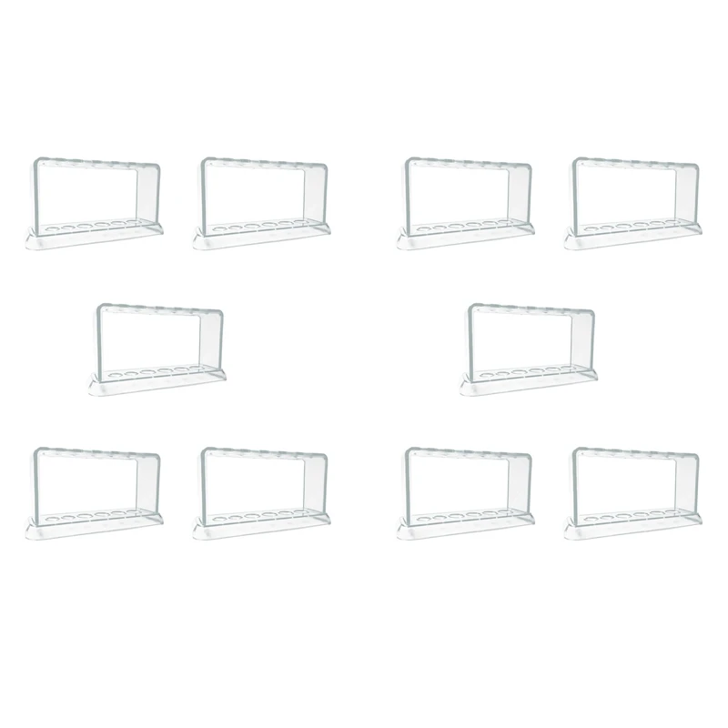 HOT SALE 10X Plastic Clear Test Tube Rack 6 Holes Stand Lab Test Tube Stand Shelf School Supply Lab Equipment 16.7X8X3 Cm