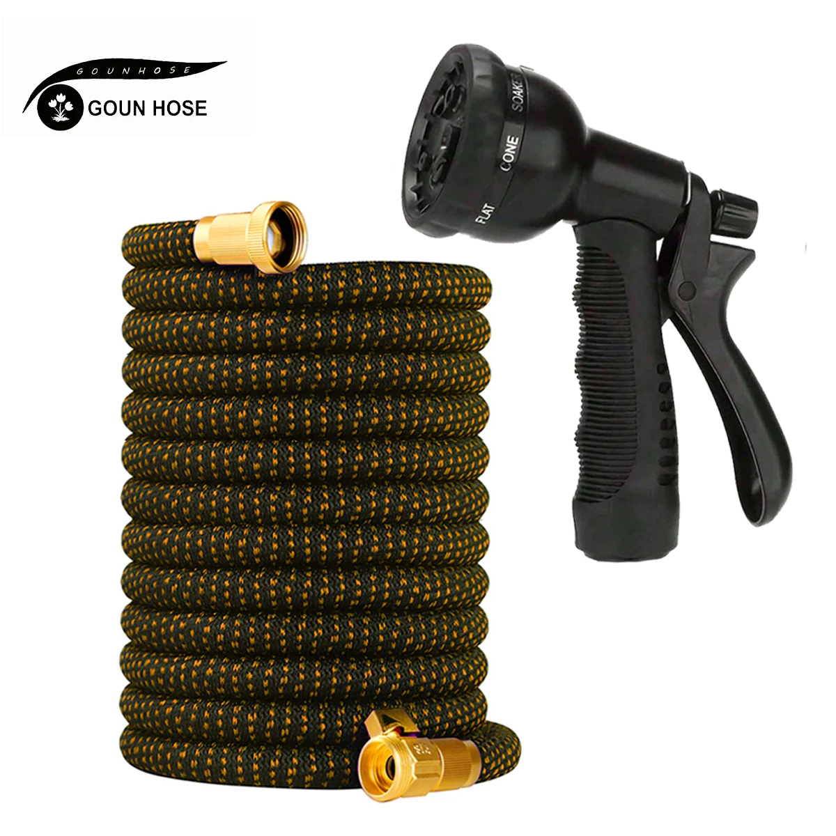 

25FT-125FT Expandable Garden Hose Flexible Magic Hose High-Pressure Car Wash Water Gun Garden Watering And Irrigation Supplies